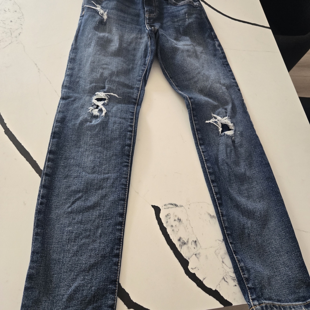 GAP Kid's Distressed Dark Blue Slim Straight Jeans Size 12